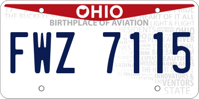 OH license plate FWZ7115