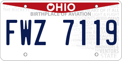 OH license plate FWZ7119