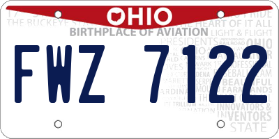 OH license plate FWZ7122