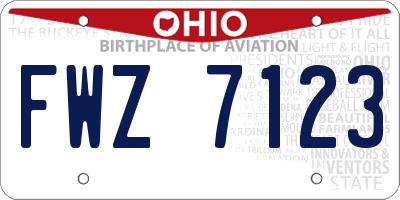 OH license plate FWZ7123