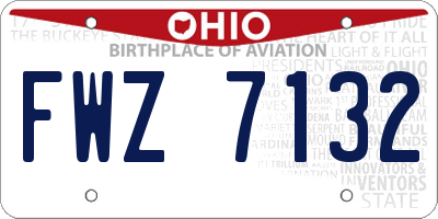OH license plate FWZ7132