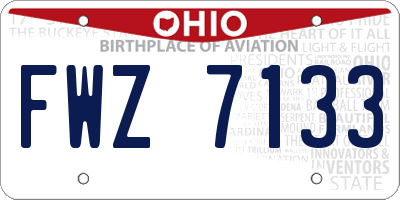 OH license plate FWZ7133