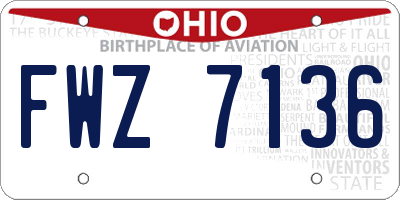OH license plate FWZ7136