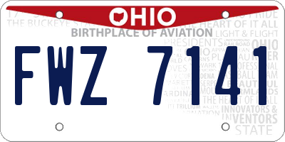 OH license plate FWZ7141