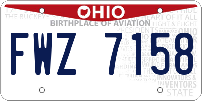 OH license plate FWZ7158