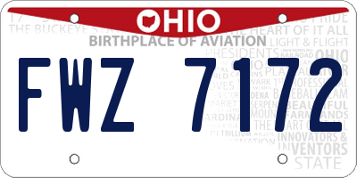 OH license plate FWZ7172