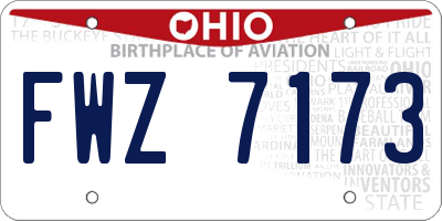 OH license plate FWZ7173