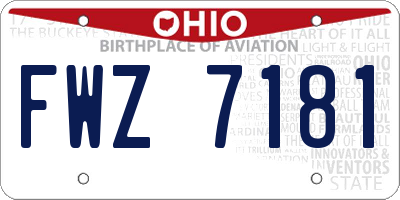 OH license plate FWZ7181