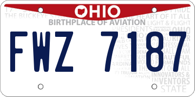 OH license plate FWZ7187