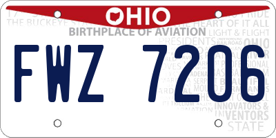 OH license plate FWZ7206