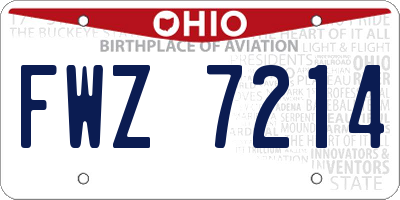 OH license plate FWZ7214