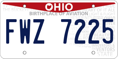 OH license plate FWZ7225