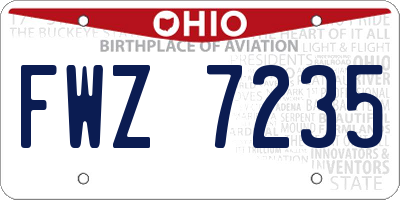 OH license plate FWZ7235