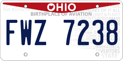 OH license plate FWZ7238