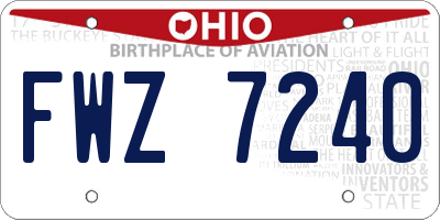 OH license plate FWZ7240