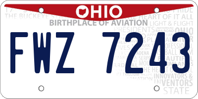 OH license plate FWZ7243