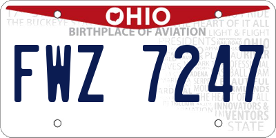 OH license plate FWZ7247