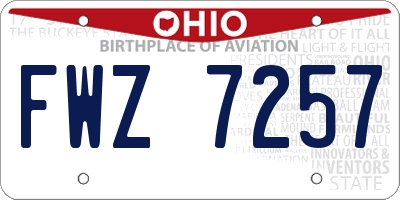 OH license plate FWZ7257