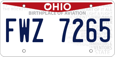 OH license plate FWZ7265