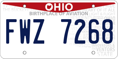 OH license plate FWZ7268