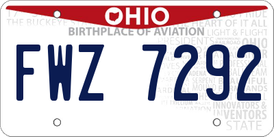 OH license plate FWZ7292