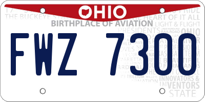 OH license plate FWZ7300