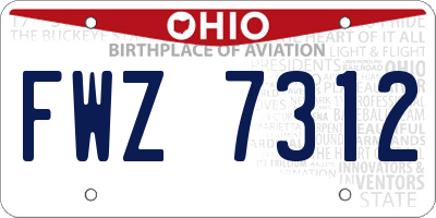 OH license plate FWZ7312