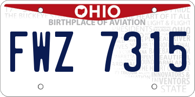 OH license plate FWZ7315