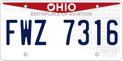 OH license plate FWZ7316