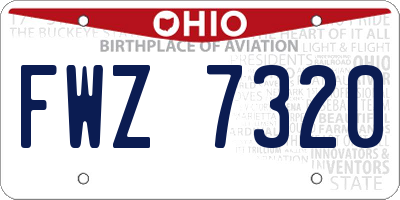 OH license plate FWZ7320