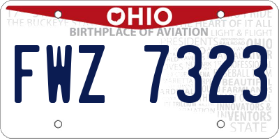 OH license plate FWZ7323