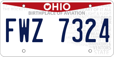 OH license plate FWZ7324