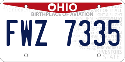 OH license plate FWZ7335