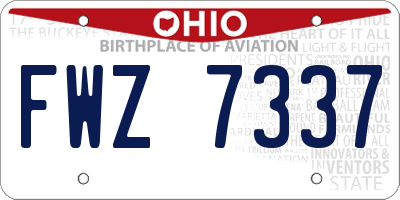OH license plate FWZ7337