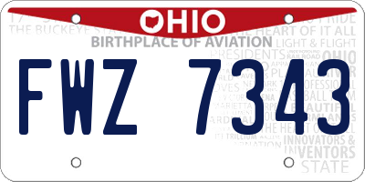 OH license plate FWZ7343