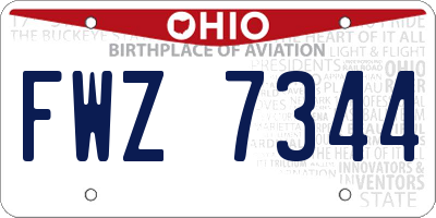OH license plate FWZ7344