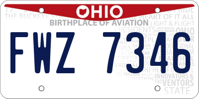 OH license plate FWZ7346