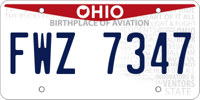 OH license plate FWZ7347