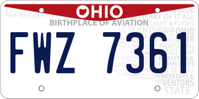 OH license plate FWZ7361