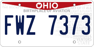 OH license plate FWZ7373