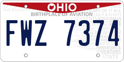 OH license plate FWZ7374