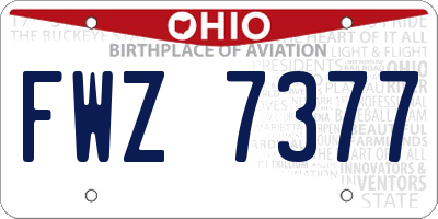 OH license plate FWZ7377