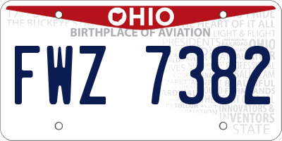 OH license plate FWZ7382
