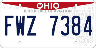 OH license plate FWZ7384