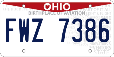 OH license plate FWZ7386