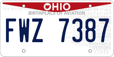 OH license plate FWZ7387