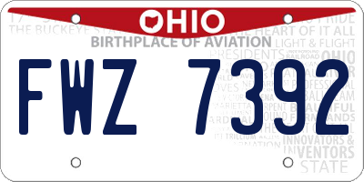 OH license plate FWZ7392
