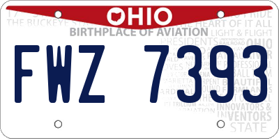 OH license plate FWZ7393