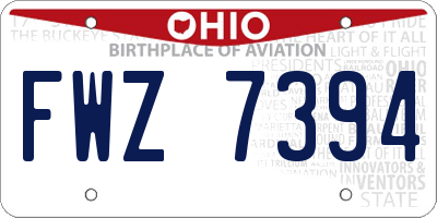 OH license plate FWZ7394