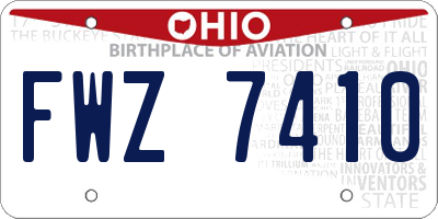OH license plate FWZ7410